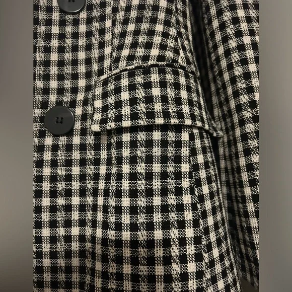 Zara hard to find rare black and white plaid 2 piece pants suit size medium - Picture 7 of 11